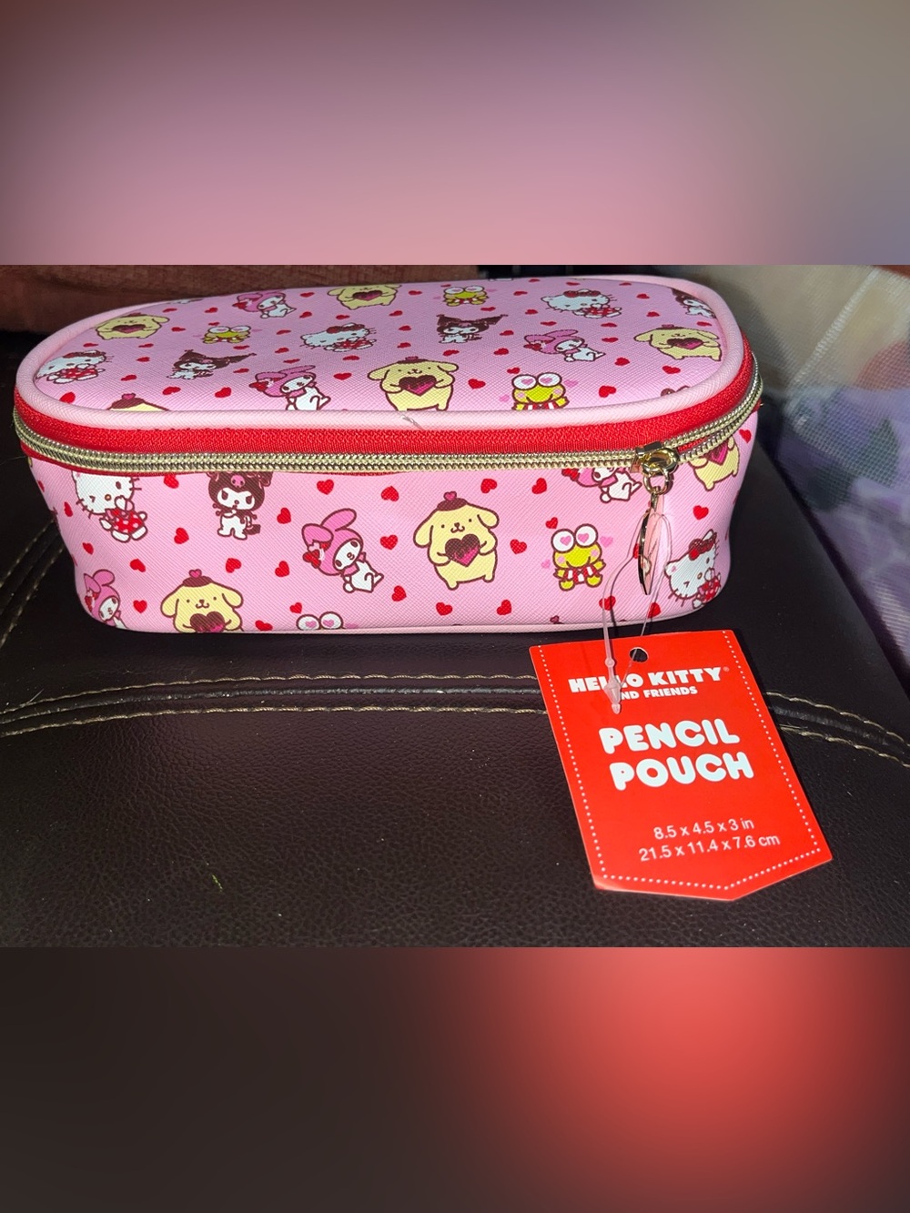 Hello Kitty and Friends Pink and Red Pencil Pouch NEW NWT